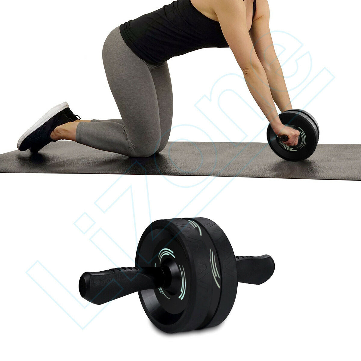 6-IN-1 Ab Roller Exercise Wheel Home Gym Workout Equipment Abdominal Fitness