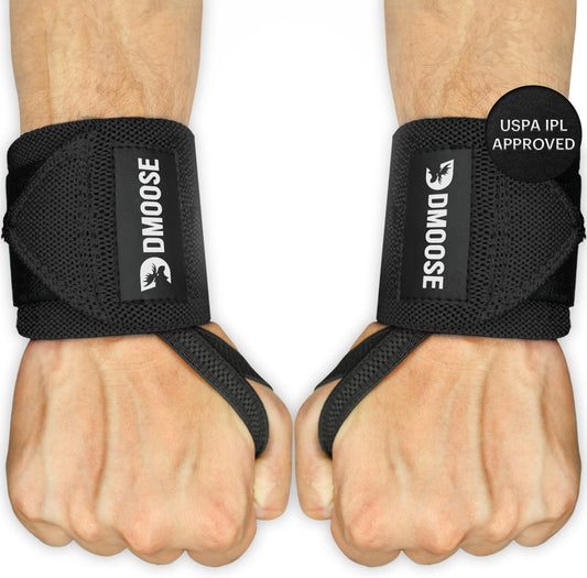 Wrist Wraps, Avoid Injury and Maximize Grip with Thumb Loop, 18" or 12" Gym Straps Pair, Wrist Straps for Weightlifting, Powerlifting, Bench Press, Bodybuilding, Deadlift Straps for Men & Women